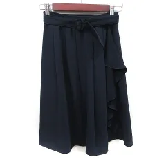 ミッシュマッシュ MISCH MASCH フレアスカート ひざ丈 S 紺 ネイビー /YI