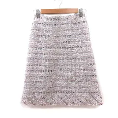 マーリエパーエフデ Maglie par ef-de 台形スカート ひざ丈 ツイード 5 マルチカラー /MS