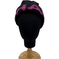 シャネル CHANEL カシミヤ混ロゴニットキャップ ブラック ウール レディース その他ファッション雑貨