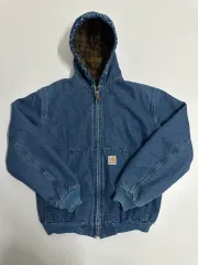 カーハート Y07 DST デニム アクティブ フード ジャケット L