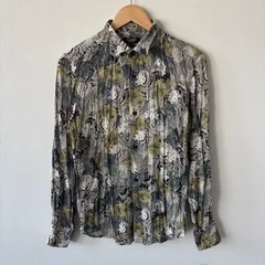 【TORNADO MART】トルネードマート シワ加工 ペイズリー柄 長袖シャツ ボタンダウン バロック調 花柄 アーカイブ Y2K 日本製 (M)