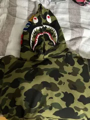 A BATHING APE 1st カモ シャーク フーディー Tシャツ 迷彩柄