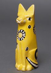 アフリカ ケニア ソープストーン 猫さん No.16 オブジェ 置物 石細工