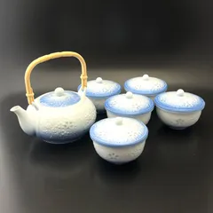 ◼︎未使用保管品◼︎【有田焼】急須・湯呑5客　ほたる彫