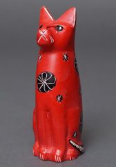 アフリカ ケニア ソープストーン 猫さん No.16 オブジェ 置物 石細工