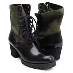 ジュンヤワタナベコムデギャルソンJUNYA WATANABE COMME des GARCONS ナイロンテープ切替ワークブーツ 黒カーキM (24.5位)