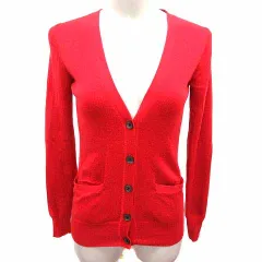 レイビームス Ray Beams カーディガン ニット Vネック 長袖 ウール 赤 レッド /YK