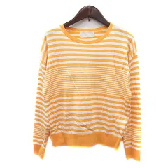 アンタイトル UNTITLED ニット カットソー ボーダー 長袖 2 M オレンジ /MN