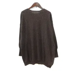 スタディオクリップ Studio Clip チュニック ニット 長袖 ウール 茶 ブラウン /MN