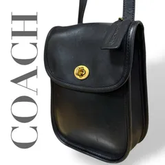 ☆★希少★COACH コーチ★ オールドコーチ　ショルダーバッグ　斜め掛け　ターンロック　チャーム　ロゴ　ブラック★2172