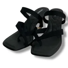 箱付き 未使用品 VIVAIA ビバイア スクェアトゥ キトゥン ヒールストラップサンダル サイズ38 ブラック 黒 参考定価 ¥21900円 低反発 ハイヒール レディース 夏 ゴーゴー古着マルイ草加店3326