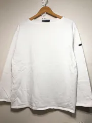 802051  SAINT JAMES 長袖 カットソー ML  ホワイト ボートネック バスクシャツ ロンT セントジェームス