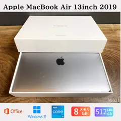 ［良品］Apple MacBook Air 13inch 2019/Intel Core i5 / メモリ8GB / SSD 512GB / Windows 11/ Office 2024 / Ri631
