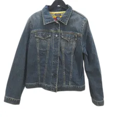 ギャップ GAP 長袖 ジージャン デニムジャケット M 紺系 ネイビー 裏地ニット ストレッチ