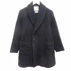 ビームスボーイ BEAMS BOY ショールカラーコート 総裏地 ウール 黒 ブラック /YK