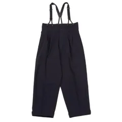 ワイズY's ウールサスペンダー付きハイウエストパンツ 紺M位