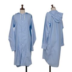 コムコム コムデギャルソンCOMME des GARCONS コットンフーテッドロングシャツ 水色S