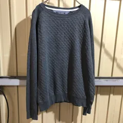 1874 TOMMY HILFIGER トレーナー ダークグレー XL トミーヒルフィガー スウェット キルティング生地 ワンポイント 刺繍ロゴ 古着卸 アメリカ仕入