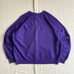 ～90s　vintage　ヴィンテージ　MADE IN USA　アメリカ製　ACTIVE WEAR　ラグランスリーブ　短丈スウェット　トレーナー　無地　紫　パープル　XL　一点物　Y2K　C-BOY　アメカジ　raglan sleeve sweat shirt
