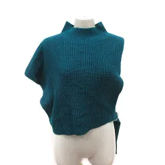 ニコアンド Niko and.. ニット セーター ハイネック アシンメトリー M 緑 グリーン /MS