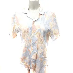 ザラ ZARA シャツ ブラウス スキッパーカラー 半袖 総柄 M マルチカラー /RT