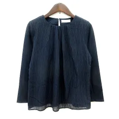 エニィスィス エニシス anySiS ブラウス ストライプ 長袖 切替 0 XS 紺 ネイビー /MN