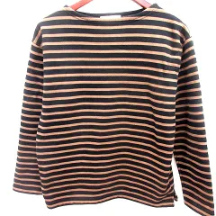 ジャーナルスタンダード レリューム JOURNAL STANDARD relume ニット カットソー Uネック 長袖 ボーダー M 黒 ブラック ベージュ /RT