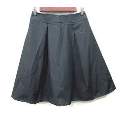 エムズグレイシー M'S GRACY フレアスカート ひざ丈 38 M 黒 ブラック /YI