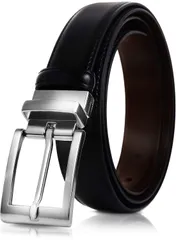 レザー (ブラック おおきいサイズ リバーシブル 紳士 ブラウン ビジネス メンズ ベルト 1) 【黒X茶のリバーシブル】 [サヴィルマン]