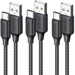 RAVIAD USB Type C ケーブル【2m/3本セット】タイプc ケーブル 3A 急速充電 QuickCharge3.0対応 USB2.0規格 USB-A to USB-C コード 高耐久ナイロン編み iPhone 16/15ProMAXiPad Pr