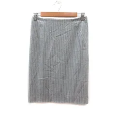 セオリー Theory タイトスカート ひざ丈 ピンストライプ ウール 0 グレー 黒 ブラック /MS