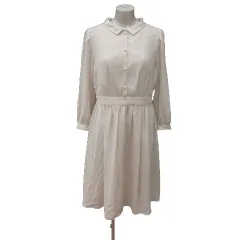 クチュールブローチ COUTURE BROOCH ワンピース ひざ丈 長袖 40 ライトベージュ /MS