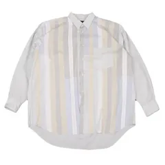 コムデギャルソン オムプリュスCOMME des GARCONS HOMME PLUS マルチストライプ切替長袖シャツ 薄水色他M位