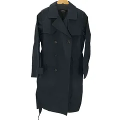 アーペーセー A.P.C. MADE IN ITALY イタリア製 染め生地 コットン ガンフラップ スプリング ブラック バルマカーン ステンカラー ロング コート レディース import：XS 