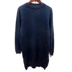 ギャルリーヴィー GALERIE VIE トゥモローランド ワンピース タイト ひざ丈 長袖 ウール 1 紺 ネイビー /RT