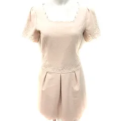 ウィルセレクション WILLSELECTION ワンピース タイト ひざ丈 半袖 1 ベージュ /RT