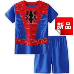 ✨新品✨スパイダーマン パジャマ 上下セット 半袖 キッズ 子供服 100 110 120 130cm 男の子 夏用 寝間着 ルームウェア なりきり コスチューム プリント 通気性 快適 部屋着 普段着 半袖パシャマ 寝間着 贈り物 プレゼント ギフト