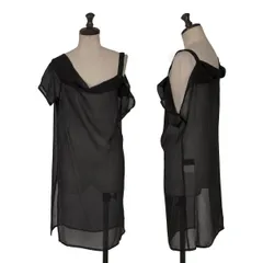 リミフゥLIMI feu シルクシフォンアシンメトリーデザイントップス 黒M位