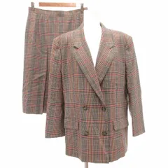 ダックス DAKS セットアップ スカートスーツ 11AR グレー系 チェック柄 長袖 /ML ■GY60