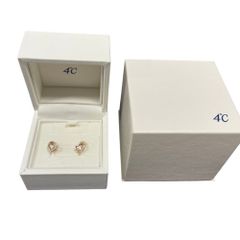【新品未使用】4°C イエローゴールド　K10 ピアス 予備パーツ・箱・ケース付 4℃ クローバーモチーフ ゴールド ピアス K10YG - メルカリ