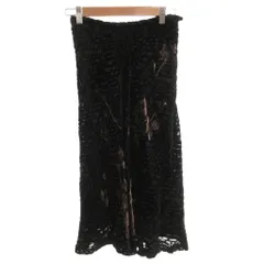 ストロベリーフィールズ STRAWBERRY-FIELDS タグ付き ベロアスカート タイト ロング 花柄 2 黒 ブラック /FF ■GY60