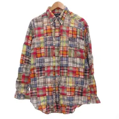 ラルフローレン RALPH LAUREN ヴィンテージ パッチワークシャツ 長袖 チェック ボタンダウン L マルチカラー /JS ■GY60