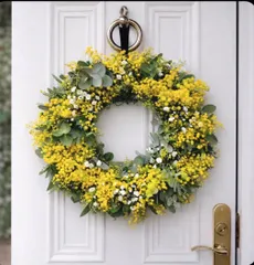 【ましろ 様専用】フレッシュ　ミモザリース　35cm