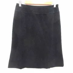 エニィスィス エニシス anySiS 台形スカート ひざ丈 ベロア 3 L 黒 ブラック /YK