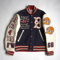 ホワイツビル スタジャン レザースリーブ ワッペン フルデコ 40 - メルカリ