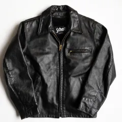 【雰囲気抜群】SCHOTT【AT101/シングルライダースジャケット】38 襟 レザー アメリカ製 ショット 25110587