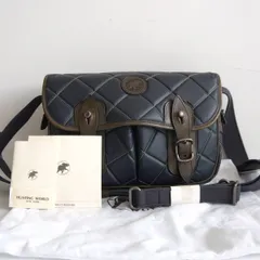 【美品】HUNTING WORLD【キルティング バチュークロス ショルダーバッグ 】ネイビー ハンティングワールド 鞄 26020397