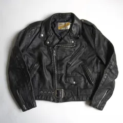 【雰囲気抜群/ビッグサイズ】SCHOTT【ダブルライダース ジャケット】44 レザー アメリカ製 ブラック ショット 26020292