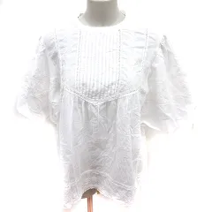 ザラ ZARA シャツ ブラウス 五分袖 刺繍  XS 白 ホワイト /RT