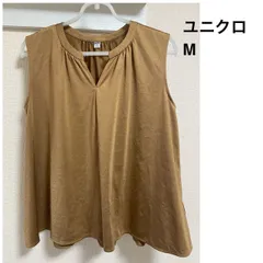 ユニクロ　トップス　ノースリーブ　狐色　茶色【01】